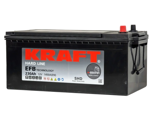 Аккумулятор KRAFT EFB 230 Ач, 1450 А, 12 v, Обратная L+ (3) euro, D6 (C), B00 фото