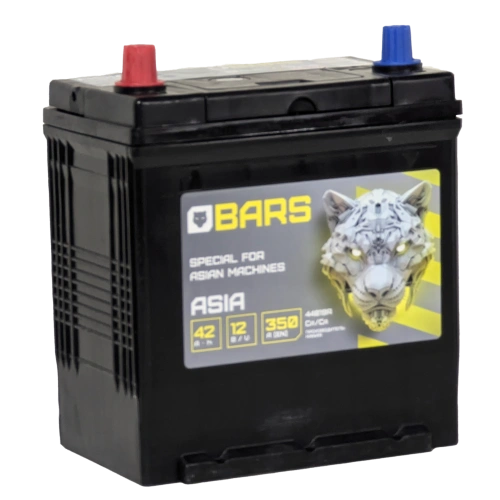 Фото Аккумулятор BARS Asia 42 Ач, 350 А, 12 v, Прямая L+ (1), JIS B19, B00