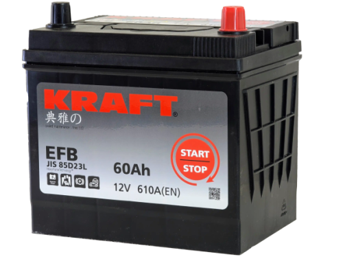 Аккумулятор KRAFT EFB Asia 60 R+