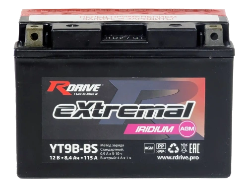 Аккумулятор RDrive eXtremal Iridium YT9B-BS AGM 8.4Ah фото