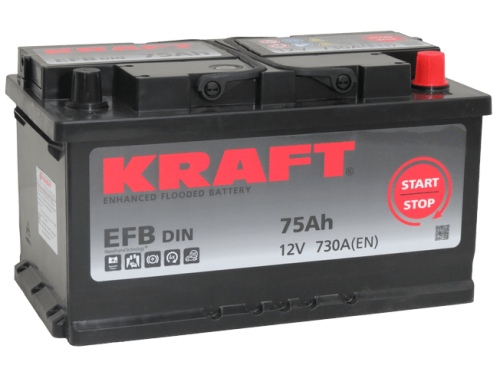 Аккумулятор KRAFT EFB 75 R+