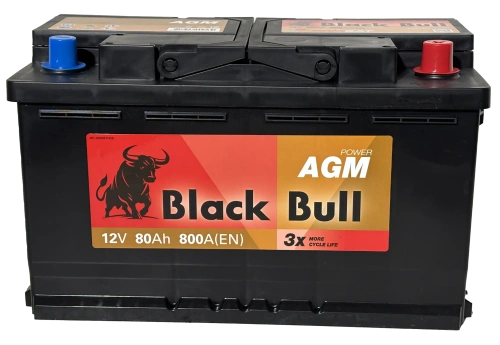 Фото BLACK BULL AGM 80 Ач, 800 А, 12v, Обратная R, L4