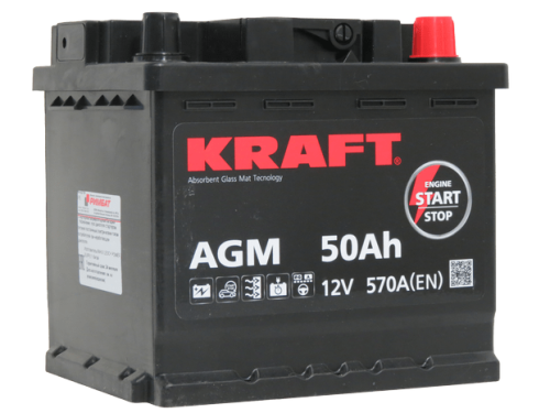 Аккумулятор KRAFT AGM 50 R+