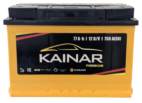 Фото Аккумулятор KAINAR Premium 77 Ач, 750 А, 12 v, Обратная R+ (0), DIN L3, B13
