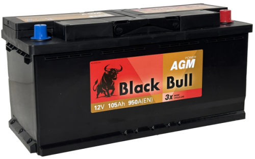Фото BLACK BULL (Camel Group) AGM 105 Ач, 950 А, 12v, Обратная R, L6