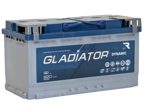 Фото Аккумулятор GLADIATOR Dynamic 12v, 92Ah, 820A, R+(0), L2, B13