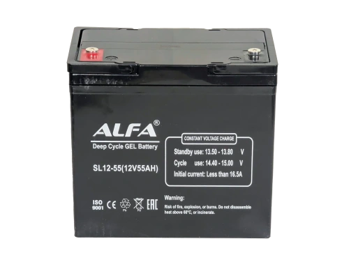 ALFA 12V-55Ah(C20) L (тяговая) M6 (226*135*207) фото
