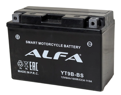Аккумулятор ALFA YT9B-BS AGM 8 Ач, 115 А, 12 v, Прямая L+ (1) фото
