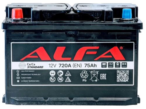 Фото Аккумулятор ALFA STANDARD 75 L+