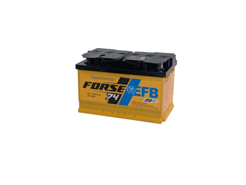 Фото Аккумулятор FORSE EFB 74 Ач низк, 750 А, 12 v, Обратная R+ (0), DIN LB3, B13