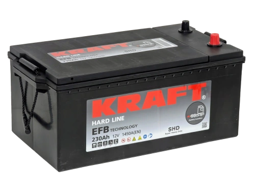 Аккумулятор KRAFT EFB 230 Ач, 1450 А, 12 v, Обратная L+ (3) euro, D6 (C), B00 фото
