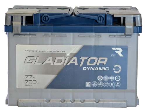 Фото Аккумулятор GLADIATOR Dynamic 12v, 77Ah, 720A, R+(0), L3, B13