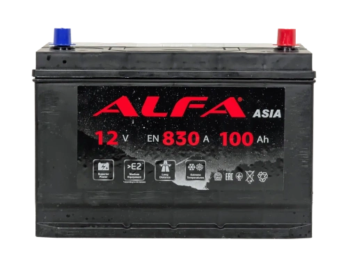 Фото Аккумулятор ALFA Asia 100 Ач, 830 А, Обратная R+ (0), JIS D31 (UZ)