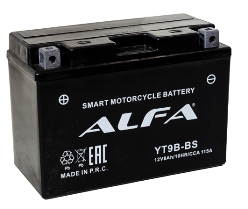 Аккумулятор ALFA YT9B-BS AGM 8 Ач, 115 А, 12 v, Прямая L+ (1) фото