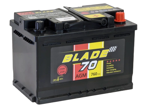 Аккумулятор BLADE AGM 70 Ач, 760 А, 12 v, Обратная R+ (0), DIN L3, B13