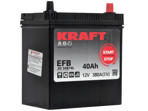 Аккумулятор KRAFT EFB Asia 40 R+