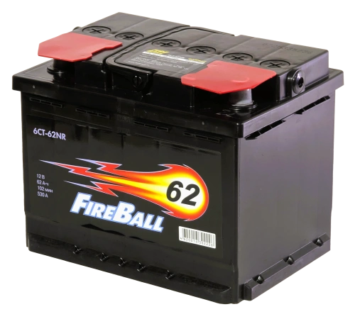 Фото Аккумулятор FIREBALL 62 Ач, 530 А, 12 v, Обратная R+ (0), DIN L2, B13