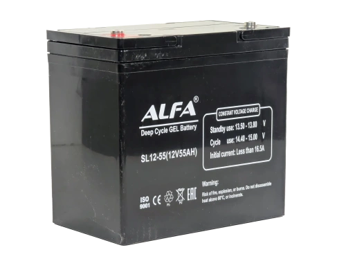 ALFA 12V-55Ah(C20) L (тяговая) M6 (226*135*207) фото