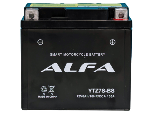 Аккумулятор ALFA YTZ7S-BS AGM 6 Ач, 100 А, 12 v, Обратная R+ (0) фото