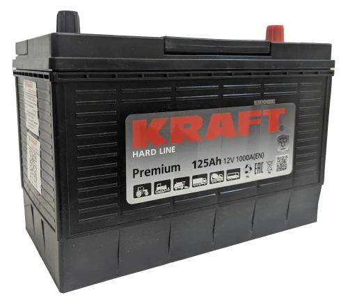 Аккумулятор KRAFT Premium 125 Ач, 1000 А, 12 v, Обратная R+ (0), GR31 / 31S, B00 фото