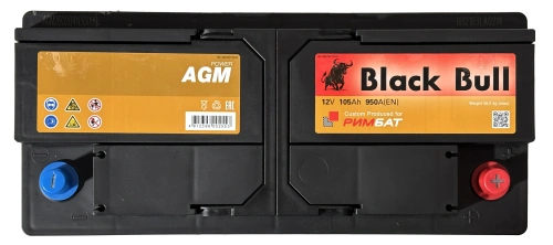 Фото BLACK BULL (Camel Group) AGM 105 Ач, 950 А, 12v, Обратная R, L6