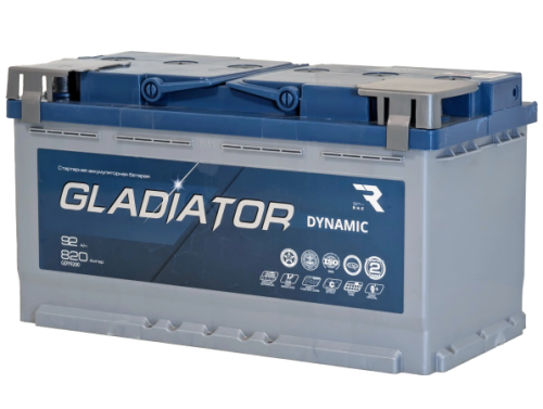 Фото Аккумулятор GLADIATOR Dynamic 12v, 92Ah, 820A, R+(0), L2, B13