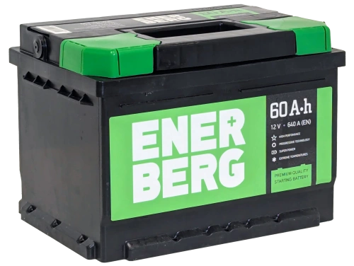 Аккумулятор ENERBERG 60 Ач, 640 А, 12 v, Обратная R+ (0), DIN LB2, B13