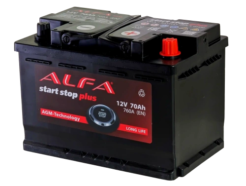 Фото Аккумулятор ALFA AGM 70 Ач, 760 А, 12 v, Обратная R+ (0), DIN L3, B13
