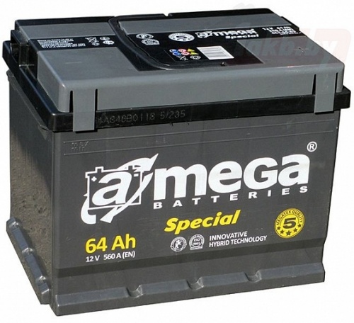 АККУМУЛЯТОР A-MEGA SPECIAL 6СТ-64-А3 (64 A/H) 570 A R+