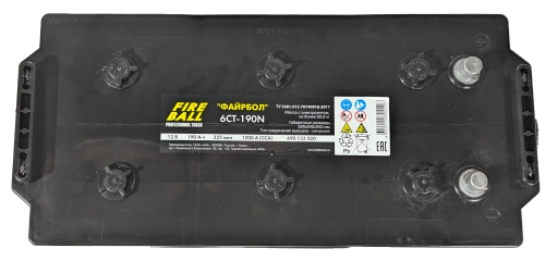 Аккумулятор FIREBALL 190 Ач, 1200 А, 12 v, Прямая R+ (4) rus, D5 (B), B00 фото
