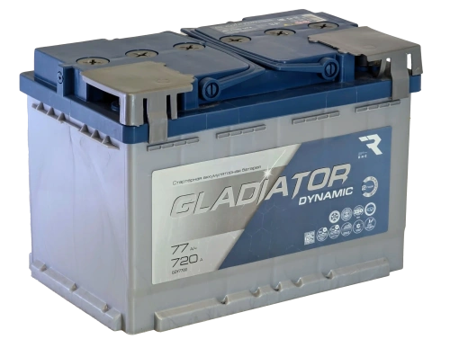 Фото Аккумулятор GLADIATOR Dynamic 12v, 77Ah, 720A, R+(0), L3, B13