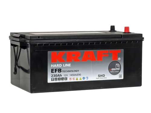 Аккумулятор KRAFT EFB 230 Ач, 1450 А, 12 v, Обратная L+ (3) euro, D6 (C), B00 фото