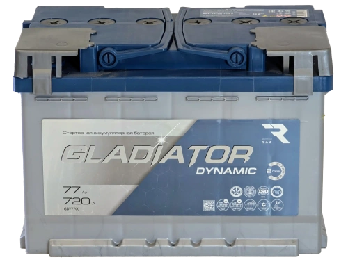 Фото Аккумулятор GLADIATOR Dynamic 12v, 77Ah, 720A, R+(0), L3, B13