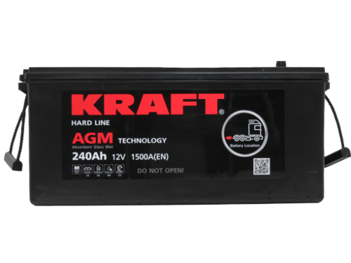 Аккумулятор KRAFT AGM 240 (3) евро +/- фото