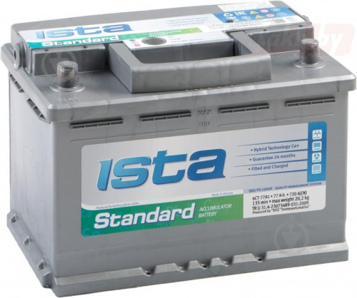 Аккумулятор ISTA STANDARD 77 R+