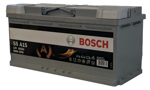 Фото Аккумулятор BOSCH S5 AGM 105 Ач, 950 А, 12 v, Обратная R+ (0), DIN L6, B13