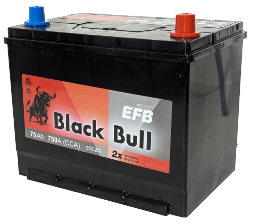 Фото BLACK BULL Asia EFB 75 Ач, 750 А, 12v, Обратная R, D26
