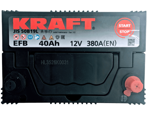 Аккумулятор KRAFT EFB Asia 40 R+