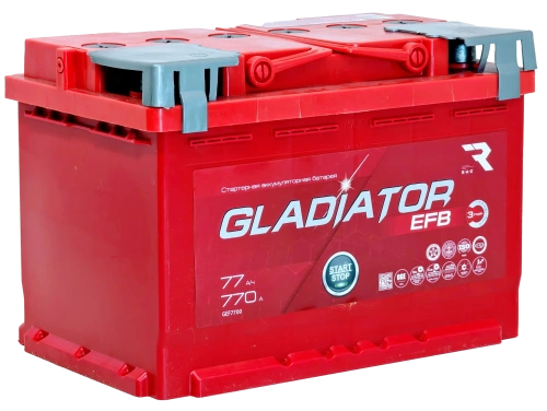 Аккумулятор GLADIATOR EFB 77 R+ (незначительное повреждение корпуса)