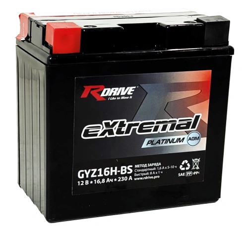 RDrive eXtremal Platinum GYZ16H-BS 16Ah (230А 150*87*147) фото