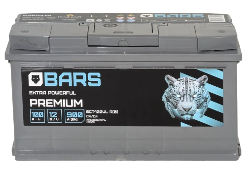 Фото Аккумулятор BARS Premium 100 Ач, 900 А, 12 v, Обратная R+ (0), DIN L5, B13