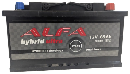 Фото Аккумулятор ALFA Hybrid 85 Ач, 800 А, 12 v, Обратная R+ (0), DIN LB4, B13