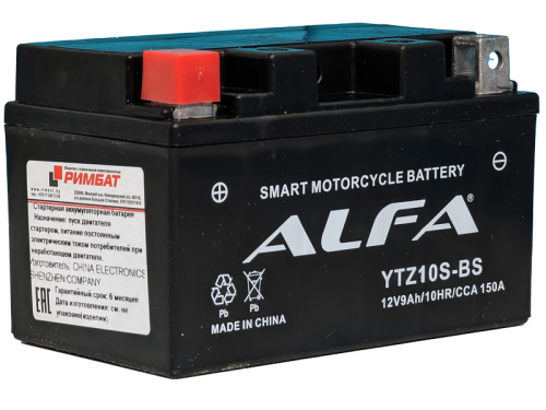 Аккумулятор ALFA YTZ10S-BS AGM 9 Ач, 150 А, 12 v, Прямая L+ (1)