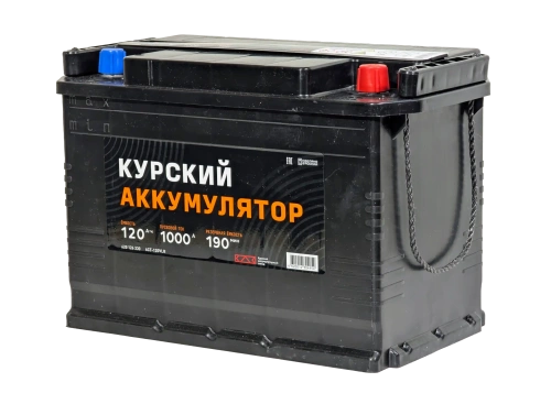 Аккумулятор КУРСКИЙ АККУМУЛЯТОР 120 Ач, 1000 А, 12 v, Обратная R+ (0) rus, GR31 / 31S, B00 фото