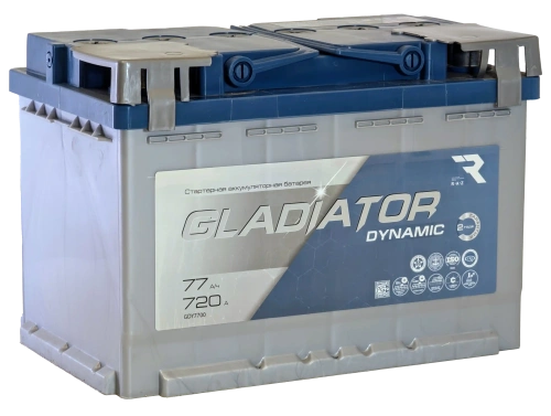 Фото Аккумулятор GLADIATOR Dynamic 12v, 77Ah, 720A, R+(0), L3, B13