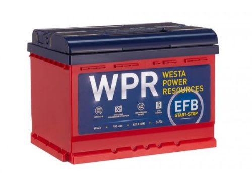 Фото Аккумулятор WPR EFB 60 Ач, 620 А, 12 v, Обратная R+ (0), DIN LB2, B13