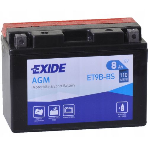 Аккумулятор Exide YT9B-BS 8Ah фото