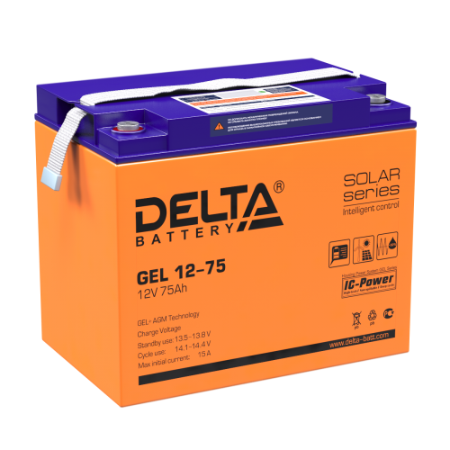 Аккумулятор DELTA GEL AGM 75 Ач, 12 v, Прямая L+ (1) фото