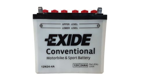 Аккумулятор EXIDE 12N24-4A (24 A/H) 220 A L+ фото