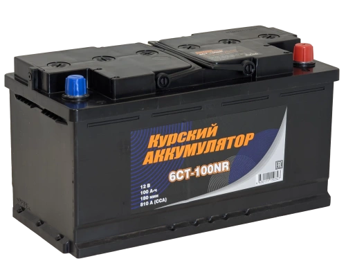 Аккумулятор КУРСКИЙ АККУМУЛЯТОР 100 Ач, 810 А, 12 v, Обратная R+ (0), DIN L5, B13